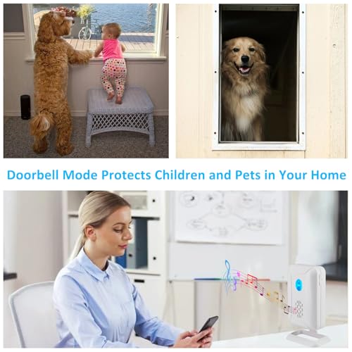 GreenCycle Door Sensor Chime When Door Opens, Entry Alert Chime - color: 3 receivers + 2 chimes