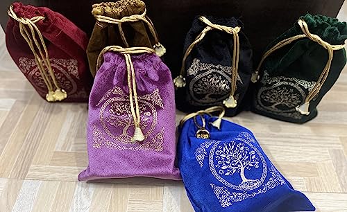 Indian Consigners Soft Velvet Pouch for Tarot, Altar, Rune, Gift, Crystal, jewelry Wrap Bags for Precious, Sacred and Spiritial Items (Purple Wine) - color: Purple Wine