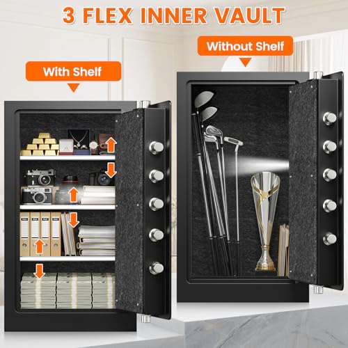 8.6Cub Large Fireproof Safe for Home Documents, 35-Min 1700°F Prtotection - size: 8.6 Cub-35MINS