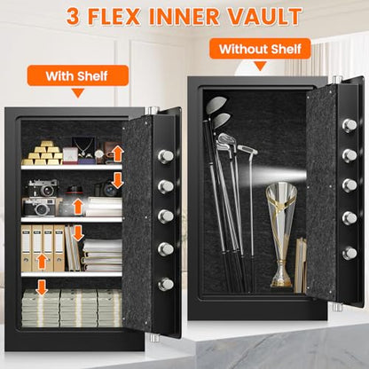 8.6Cub Large Fireproof Safe for Home Documents, 35-Min 1700°F Prtotection - size: 8.6 Cub-35MINS