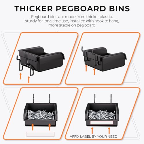 INCLY 220PCS Pegboard Accessories Organizer Kit for 1/4 Inch Pegboard - size: 220PCS