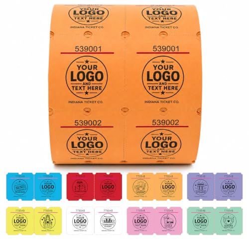 Custom Printed Raffle Tickets, 2x4 Double Roll, 1000 Tickets, Made in USA - size: 2 x 4 (Double)