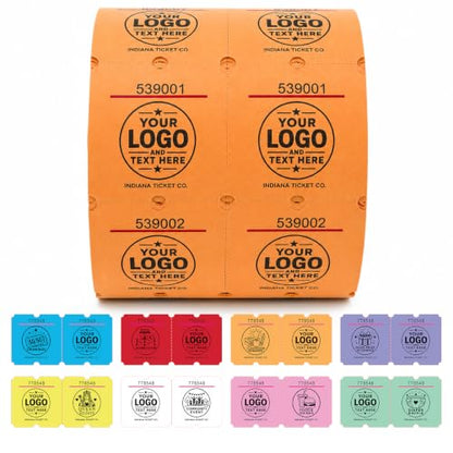 Custom Printed Raffle Tickets, 2x4 Double Roll, 1000 Tickets, Made in USA - size: 2 x 4 (Double)