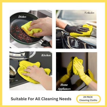 Microfiber Cleaning Cloth for Kitchen & households, Towels for Cars - color: Yellow