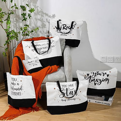 24 Pcs Tote Bags Bulk Appreciation Gifts, Thank You, Black - color: Black, style: Thank You