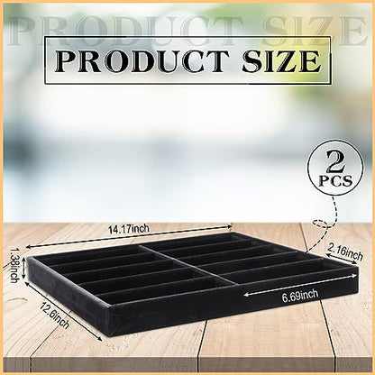 Batiyeer 2pcs Sunglasses Organizer Storage Tray Black 2 Pcs