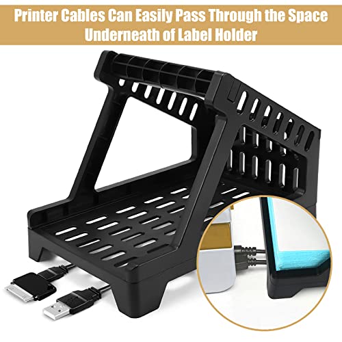 Ctemnpho Large Label Holder for Rolls and Fan-Fold Labels, Basket, Stand Desktop Printer Accessory for Home, Office (Black, Large) - color: Black