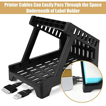 Ctemnpho Large Label Holder for Rolls and Fan-Fold Labels, Basket, Stand Desktop Printer Accessory for Home, Office (Black, Large) - color: Black