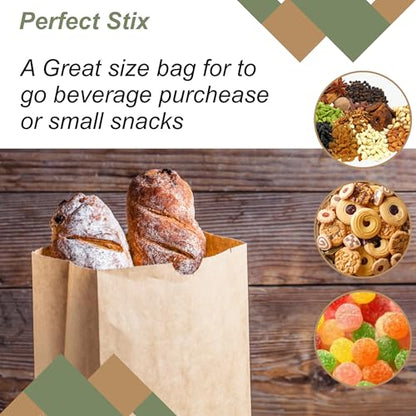 Perfect Stix - Brown Bag 6-100 6lb Brown Paper Lunch Bags - Pack of 100ct