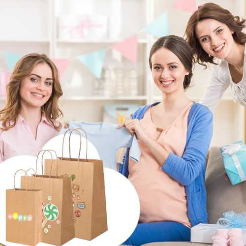 XPCARE Brown Paper Bags with Handles, 100PCS 3 Different Sizes of Gift Bags - color: brown, size: 1 Count (Pack of 100)