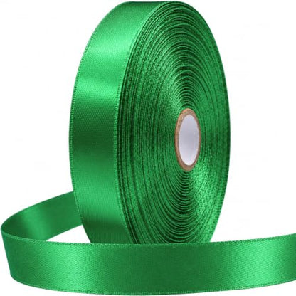 3/4 Inch Green Satin Ribbon 50 Yards Single Face Polyester - color: Green, size: 3/4 inch