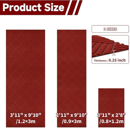jxgzyy Outdoor Red Runner Rug 2'11" x 9'10" - color: Red, size: 2'11" x 9'10" (Rectangular)