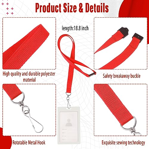 Patelai 120 Pcs Breakaway Lanyards with J Hook, Red - color: Red