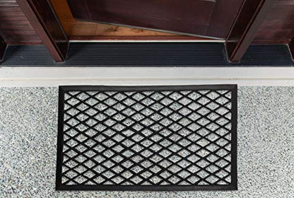 DII Rubber Doormats Collection All Weather, 18x30, Diamond Lattice - color: Diamond Lattice, size: 1'6" x 2'6" (Rectangular)