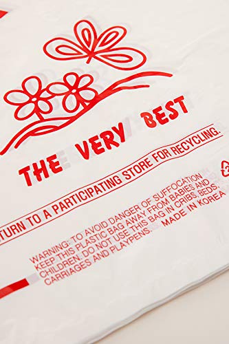 X-Large Thank you (400 Count) Plastic Embossed T-Shirt Bags with Handles, 15" X 7" X 26", Bulk, 18 mic (0.71 mil), Thank you T-Shirt Bag, Grocery Bags, Plastic Bags, Heavy Duty