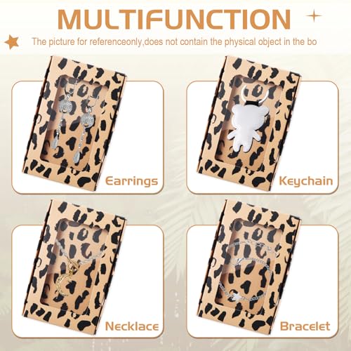 Crtiin 30 Pack Jewelry Gift Boxes Set with Clear Window, Leopard Print - color: Leopard Print