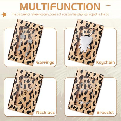 Crtiin 30 Pack Jewelry Gift Boxes Set with Clear Window, Leopard Print - color: Leopard Print
