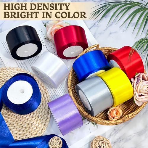 Luomorgo 2 Inch Satin Ribbon, White, 25 Yards - color: White, size: 2 inch x 25 yards