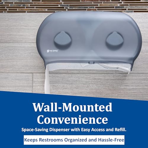 San Jamar R4000TBL Arctic Blue Classic Twin Jumbo Roll Toilet Tissue Dispenser - color: Arctic Blue, style: Classic