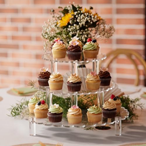 Lineshading 3 Pcs Scalloped Acrylic Display Riser Clear 8'', 10'', 12'' - size: 8'',10'',12'', style: Scalloped
