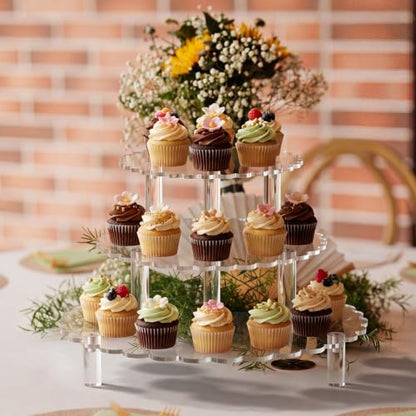Lineshading 3 Pcs Scalloped Acrylic Display Riser Clear 8'', 10'', 12'' - size: 8'',10'',12'', style: Scalloped