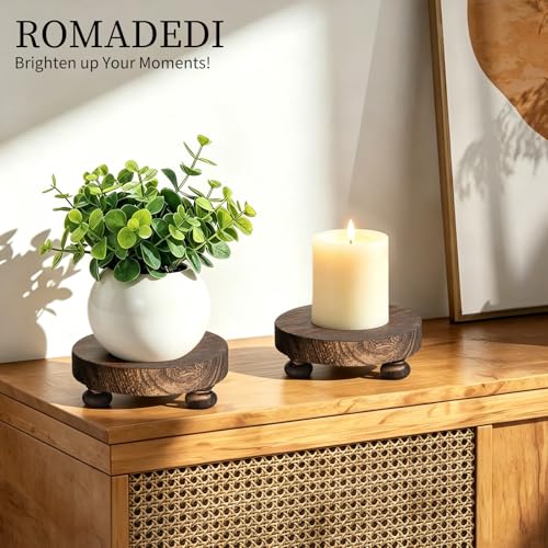 Romadedi Farmhouse Wood Riser for Display, Brown, 2 pcs - color: Brown, size: 2 PCS