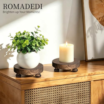 Romadedi Farmhouse Wood Riser for Display, Brown, 2 pcs - color: Brown, size: 2 PCS