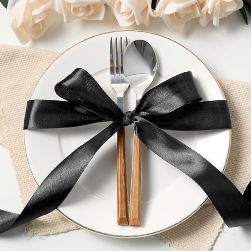 Black Satin Ribbon 1 Inch x 100 Yards - color: Black