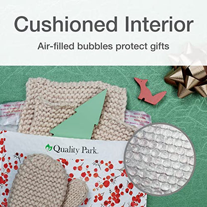 Quality Park Bubble Mailers, 8.5" x 11", Shipping Envelopes, Water Resistant Poly Padded Envelopes, Berry Print, 25 Pack (QUA85873) - color: Berry, size: One Size