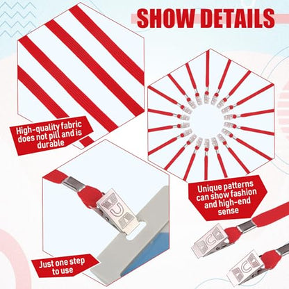 Patelai 400 Pack Double Clip Lanyards Bulk Face Mask Lanyards, Red - color: Red