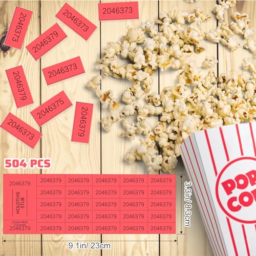 Kosiz 25 Bid 504 Raffle Ticket Sheets Chinese Auction Tickets, Red - color: Red, size: 25 Bid