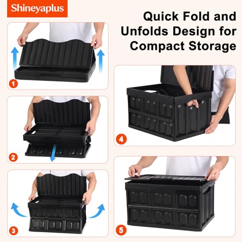 Collapsible Storage Bins,Collapsible Crates Basket (45L 1PK Black) - color: 45L 1PK Black