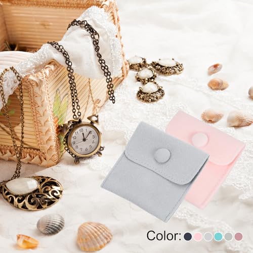 PATIKIL 2Pcs Jewelry Pouches 3x4 Snap Button Jewelry Storage Bag, Sky Blue - color: Sky Blue, size: 3x4 Inch