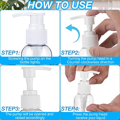 Nuenen 48 Pcs 4oz/120ml Lotion Bottles with Pump, Black and White Clear - color: Black and White Clear