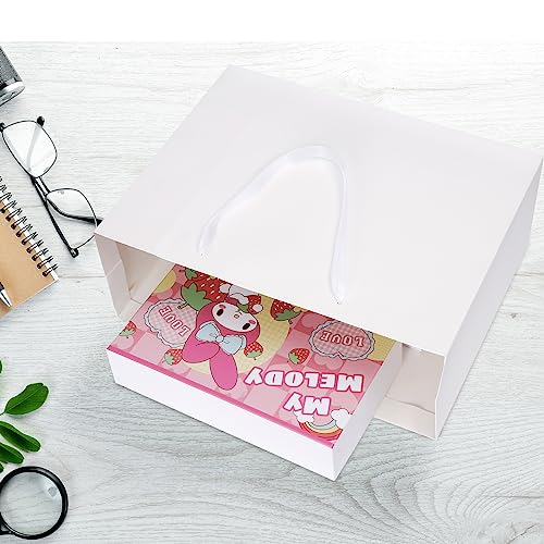 Plauthus 15.7" White Gift Bags, 3 Pack, Tissue Paper, Ribbon Handle - color: white-XL-3pcs