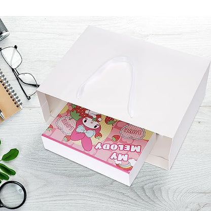 Plauthus 15.7" White Gift Bags, 3 Pack, Tissue Paper, Ribbon Handle - color: white-XL-3pcs