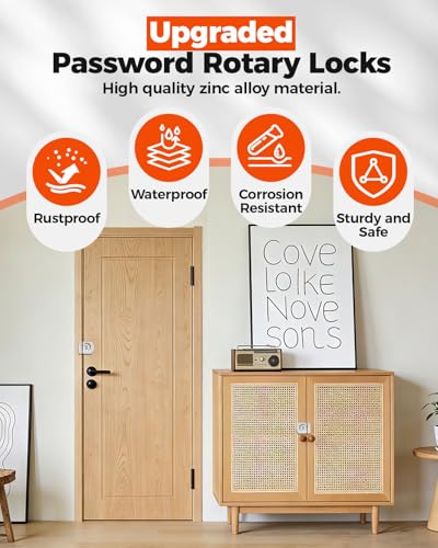 Combination Cabinet Lock, Keyless Code Lock, White, 1 Pack - color: White-1PC