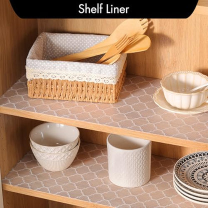 Cooyes Shelf Liner for Kitchen Cabinets, Non‑Adhesive Drawer Liner - color: Absolute White, size: 23.6"W x 118"L