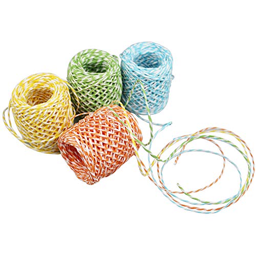 LJY 9 Rolls Raffia Paper Twine, 9 Colors, 32.8 yd Each for Gift Wrapping