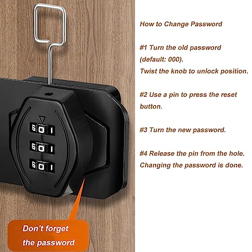ETEKJOY Keyless Cabinet Lock 3-Digit Password Combination Code Hasp Latch Lock Twist Knob Wooden Drawer Cupboard Locker Gun-Safe Closet Box (Silver, 4 inch) - color: Silver, size: 4 Inch