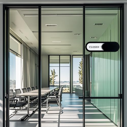 Open/Close Slider Sign, Acrylic, Black 7.4x2.2in - color: Open Closed Signs, size: 1 PCS