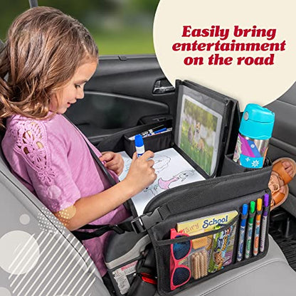 Lusso Gear Lap Tray for Toddler and kids, Table Tray for Travel, Car Seat, Airplane, Desk Essential Accessories and Road Trip Activities (Gray) - color: Gray