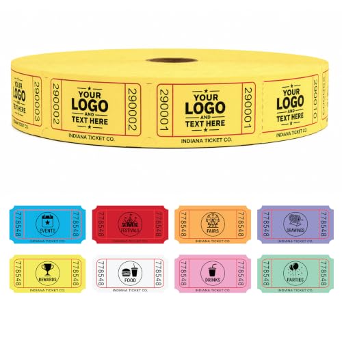Custom Printed Raffle Tickets, 1x2 Single Roll - size: 1 X 2 (Single)