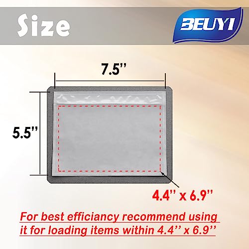 BEUYI Clear 7.5'' x 5.5'' Packing List Envelopes, Adhesive Shipping Label Pouch/Sleeve (100 Pack) - size: 7.5''x5.5''｜100 Pack