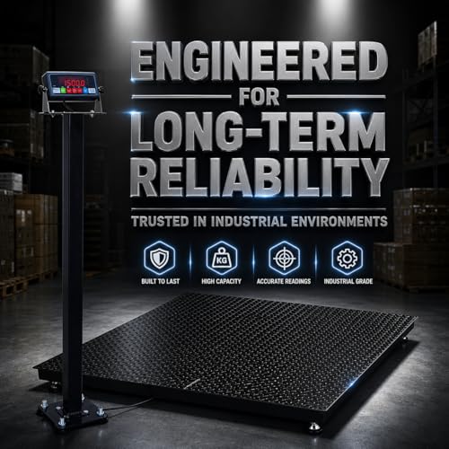 Industrial Floor Scale, 48"x48" (4'x4'), 5000 lb x 1 lb, Heavy Duty Pallet Warehouse Scale with NTEP Approved Digital Indicator for Business & Postal Weighing
