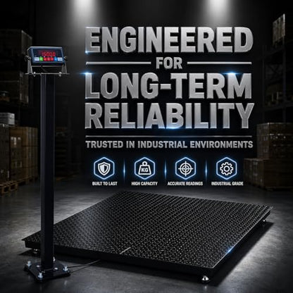 Industrial Floor Scale, 48"x48" (4'x4'), 5000 lb x 1 lb, Heavy Duty Pallet Warehouse Scale with NTEP Approved Digital Indicator for Business & Postal Weighing