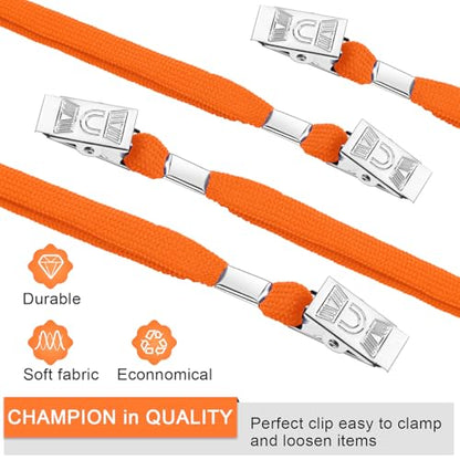 Marspark 200 Pcs Lanyards for ID Badges, Flat Swivel Hook,Orange - color: Orange