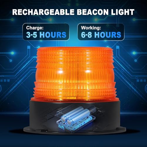 AnTom Magnetic Wireless Strobe Light Amber Warning Beacon Light for Trucks - color: Amber