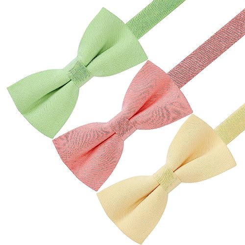 AUSKY 8 PACKS Elegant Adjustable Pre-tied Bow Ties for Men Boys (1&4&5&6&8 Pack for option) - color: D8