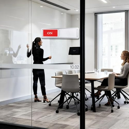 ON OFF Sign,Sliding Status Sign for Home Office Bathroom Conference Room - color: Silver On Off